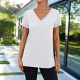 thumbnail image 4 of SUNBS Womens Short Sleeve V Neck Tee Shirts Casual Summer Tops for Women Casual Blouses, 4 of 7