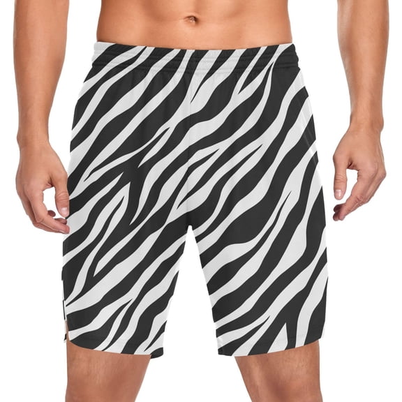 Athletic Shorts for Men Casual Printed Loose Shorts Summer Beachwear Elastic Waist Lightweight Travel Bottoms