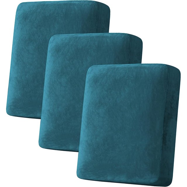 Funda de cojín de terciopelo elástico para sofá, funda de cojín de felpa para silla, sofá de dos plazas, protector de muebles, cojín de asiento, funda de sofá (3 piezas, fundas de cojín de sofá, marfil)