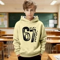 thumbnail image 2 of CAIXIA Hoodies for Teen Boys 67 Graphic Print Funny Sweatshirt Tops Long Sleeve Shirts Kids Boys Pullover Athletic Thermal Fuzzy Hooded 2026,Beige, 2 of 5