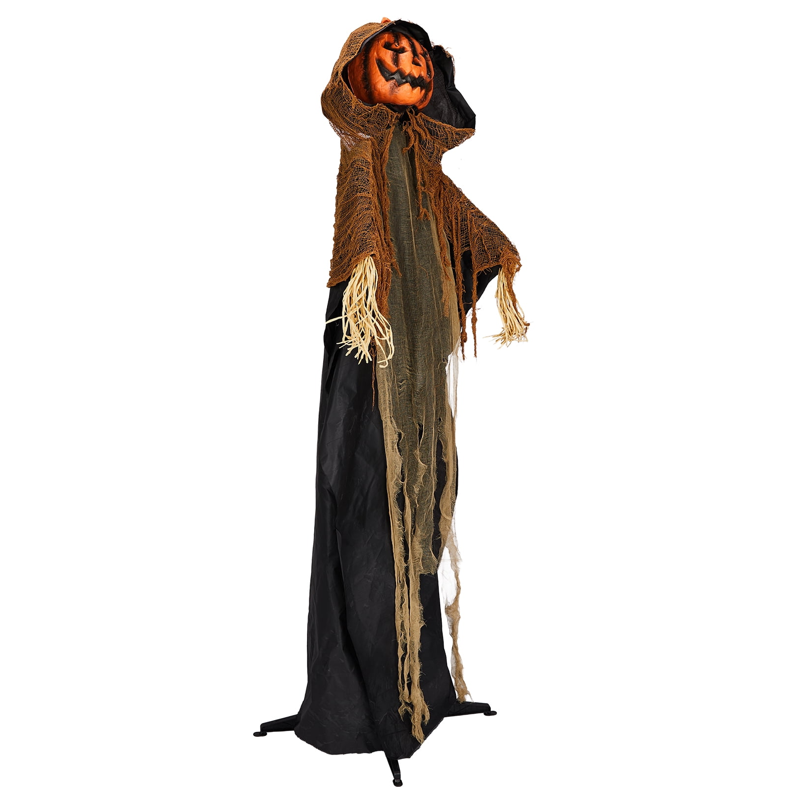 5.8ft Halloween Decorations Outdoor Life Size Animatronics Pumpkin Ghost, Sound-Actived Party Decor with Creepy Sound, Scary Haunted House Props for Garden Yard Lawn