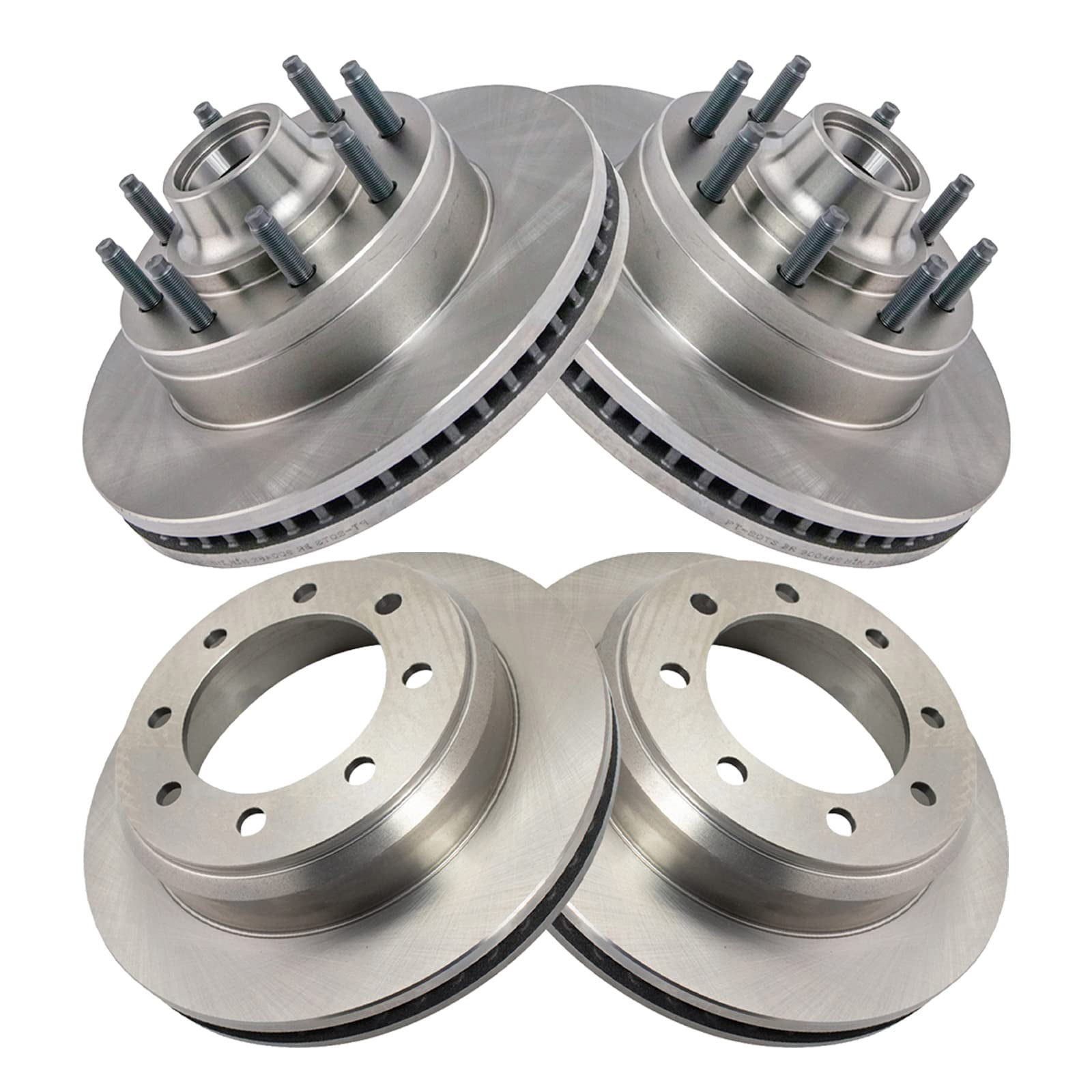 TRQ Front and Rear Brake Rotors Set Fits Select 2008-2014 Ford E-150 E-250 2008-2022 E-350 Super Duty