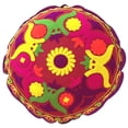 thumbnail image 4 of Stylo Culture Indian Yoga Pillows For Sitting On Floor Traditional Sujani Embroidered Pouf Cover Colorful Small 18 x 18 Decorative Round Decor Seating Tuffet Pouf Cover Footstool Cotton Floral 1 Pc, 4 of 4
