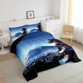 thumbnail image 3 of Manfei Blue Mount Fuji Bedding Sets Full with Comforter, Nature Scenery Comforter Sets Full Size, Japanese Style Reversible Down Comforter, Breathable Room Decorative, 3pcs, 3 of 8