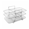 thumbnail image 2 of HCBY 3-Tier Stainless Steel Air Fryer Rack, Detachable Multi-Layer Grill Stand, Even Heat Distribution Cooking Rack, 7.48x4.72 Inch Stackable Baking Accessory, 2 of 9