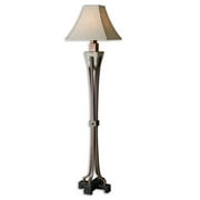 65" Hand Carved Slate and Hammered Copper Indoor Outdoor Floor Lamp