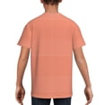 thumbnail image 5 of Wukai Orange Gingham Youth Unisex Short Sleeve T-Shirt for Boys, Girls, Teens, and Kids-Medium, 5 of 7