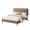 Dark Brown, variant on Frostbloom Queen Size Bed Frame with Upholstered Faux Leather Adjustable Headboard, Platform bed, Orange Brown