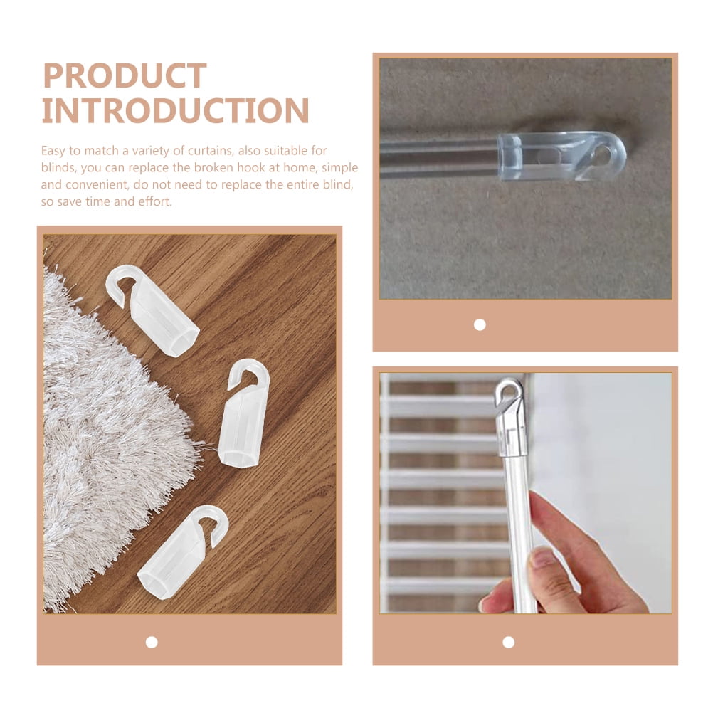 Frcolor 24pcs Vertical Blind Wand Rod Tip Hook Wand Tip Hook Sleeve