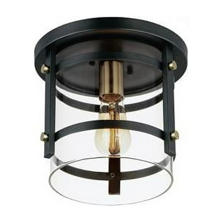 

Capitol-Flush Mount Black & Antique Brass