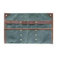 thumbnail image 1 of Tableware Storage Bag Leather Cutlery Outside Roll Spoon Fork Organizer Outside Barbecue Camping Kitchen Cookware Flatware Green, 1 of 7