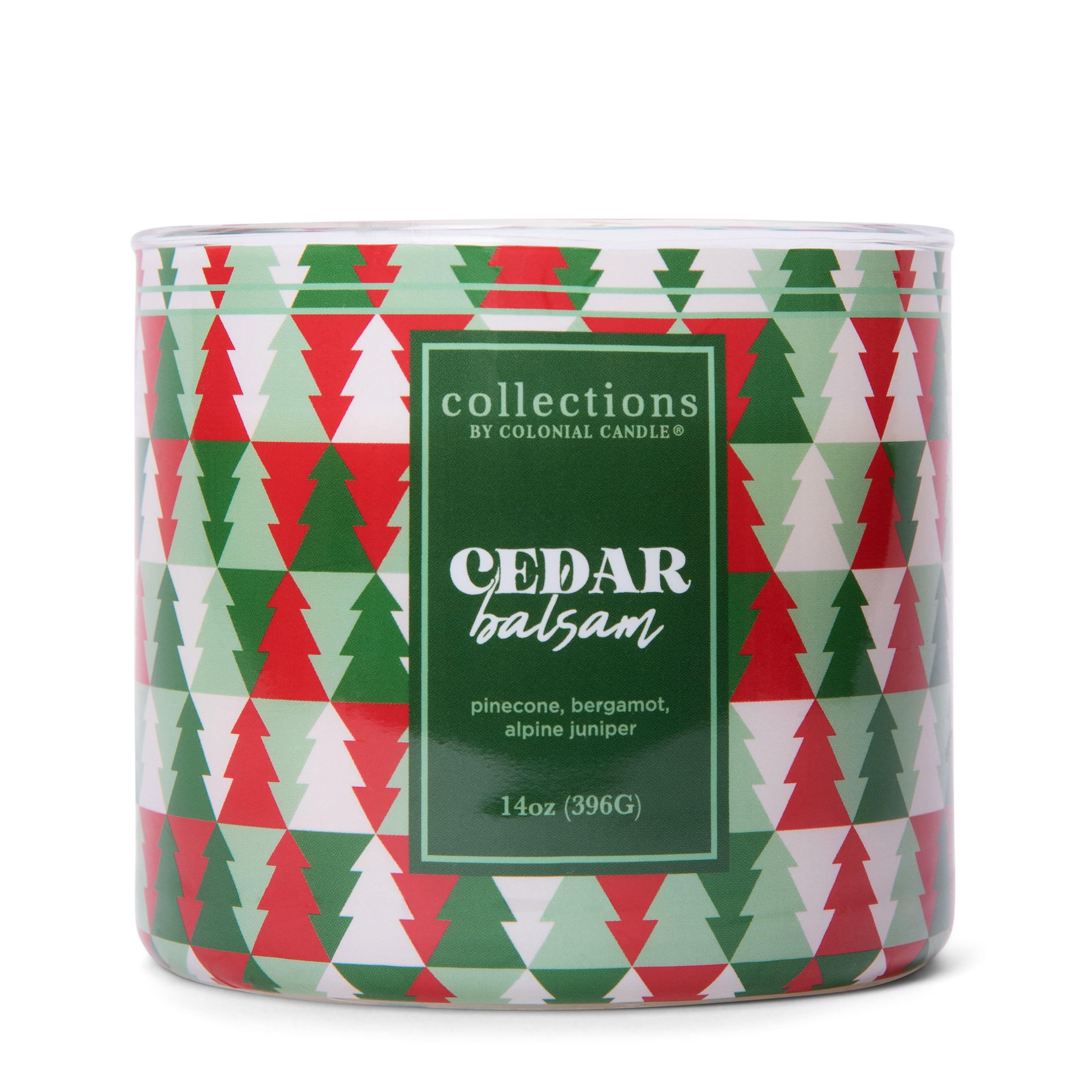 Deco Collection by Colonial Candle, Cedar Balsam Scented Jar Candle, 3-Wick Scented Jar Candle with Woody Fragrance and Premium Lead-Free Cotton Wick, 14 oz - Up To 60 Hours Burn