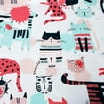 thumbnail image 4 of Chezmoi Collection 4-Piece Kids/Teens Cartoon Cats Window Curtain Set - Soft Microfiber Blue Pink Black White Whimsical Cute Cat Children Bedroom Curtains, 2-Panels (42"W x 63"L), 4 of 8