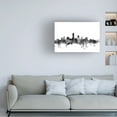 thumbnail image 2 of Trademark Fine Art Michael Tompsett Cleveland Ohio Skyline B&W Canvas Wall Art - 12x19, 2 of 5