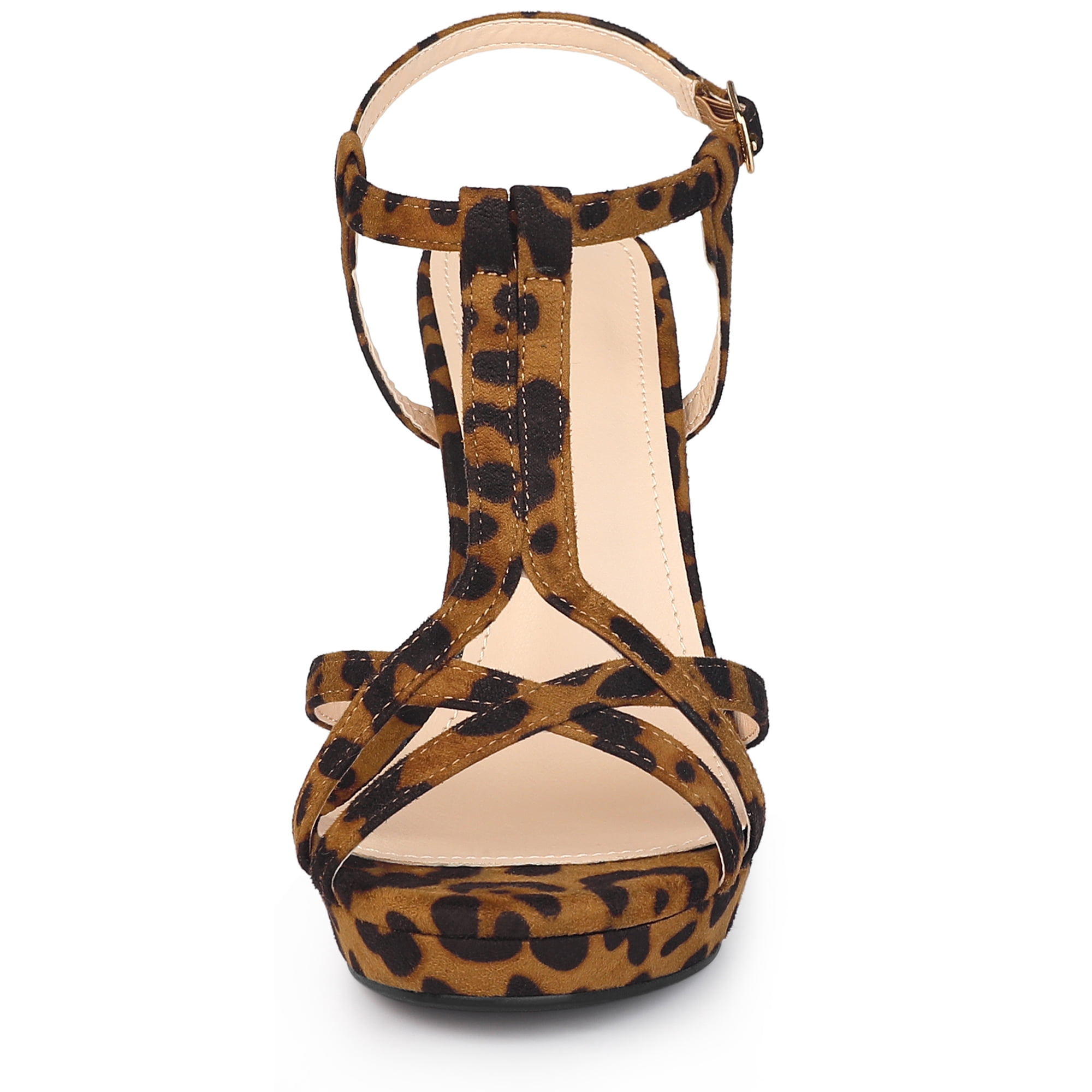 DARING DIVA Women's Slingback Stiletto Heel Sandals Leopard US 7/UK 5/EU 38