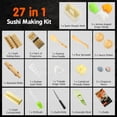 thumbnail image 2 of Kit para hacer sushi Delamu 27 en 1 con tapetes de bambú y cuchillo para sushi, 2 of 8
