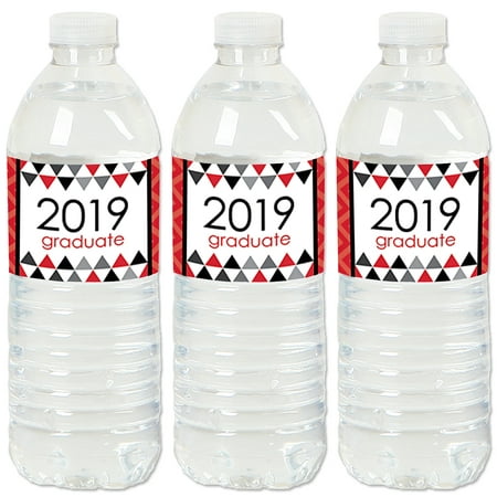 Red Grad - Best is Yet to Come - 2019 Red Graduation Party Water Bottle Sticker Labels - Set of