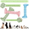 thumbnail image 6 of LNKOO 3 Pieces Dog Toys Puppy Teething Toy Dog Rubber Chew Toy Flexible Pet Toothbrush Pick Up Sticks Toy for Small Medium Dogs Puppies Teeth Cleaning and Relieving Itching(Pink, Blue, Green), 6 of 7