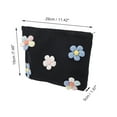 thumbnail image 2 of Unique Bargains 1 Pc Flower Print Drawstring Makeup Bag for Vacation Business Travel Canvas black, 2 of 6