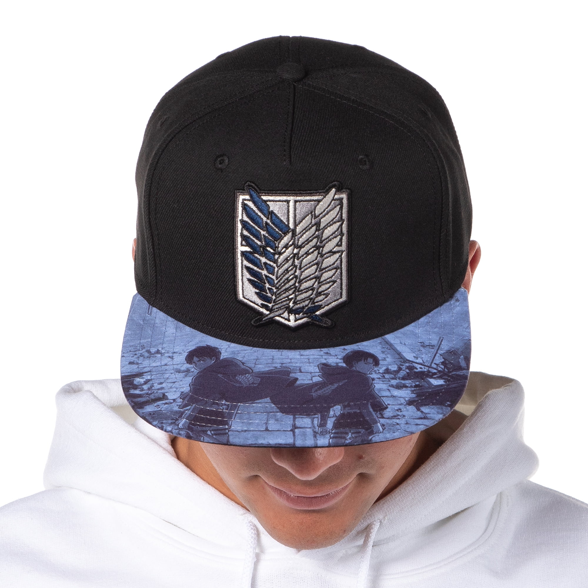 Attack on Titan Sublimated Brim Embroidered Regiment Shield Adjustable Snapback Hat Adult OSFM