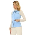 thumbnail image 1 of Chaleco sin mangas Allegra K con cremallera y bolsillos Utility Azul claro S, 1 of 5