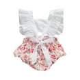 thumbnail image 5 of Franhais Infant Baby Summer Jumpsuits Flying Sleeve Cake Print Square Collar Backless Romper, 5 of 7