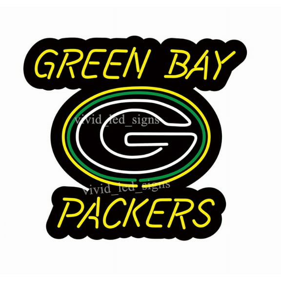 Queen Sense 10" For Green Bays Sports Team Packers Vivid LED Neon Sign Light Lamp Durable Super Bright 110GBPLV2NLED