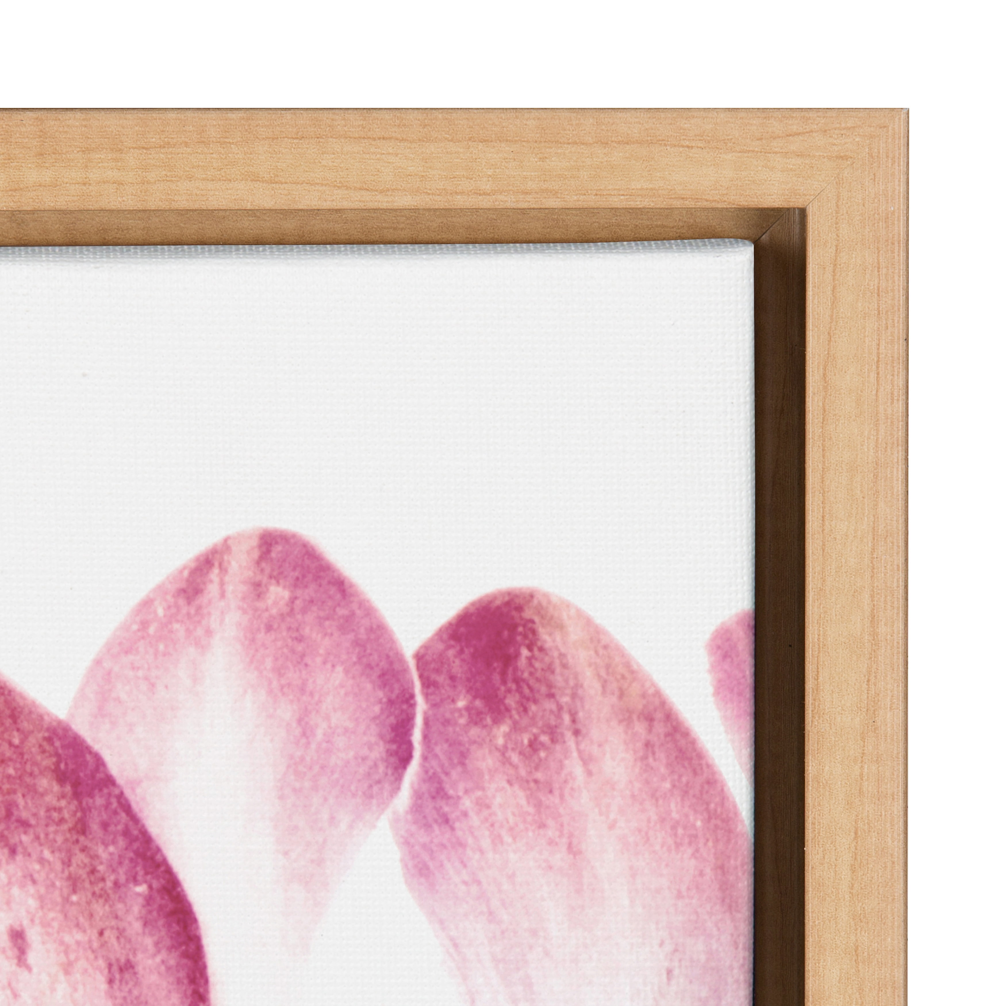 Kate and Laurel Sylvie Pink Protea Flower Framed Canvas Wall Art by Amy Peterson, 28x38 Natural