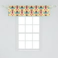 thumbnail image 2 of Ambesonne Cinco de Mayo Valance Pack of 2, Funny Face, 54"X12", Pastel Yellow Multicolor, 2 of 4