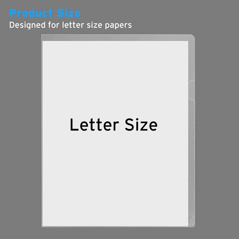 25 Pack Clear Document Folder Project Pockets, Plastic File Folders Letter Size, Clear Sleeves for Paper Protector 8.5 x 11, Presentation Folders Report Covers, Clear