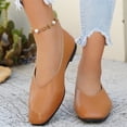 thumbnail image 4 of IEMIEMIEM Women's Ballet Flats Comfortable Shoes Pointed Toe Slip On Work Loafers Business Casual Dress Shoes Nude Flat Brown 5.5 Wide, 4 of 5