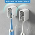 thumbnail image 3 of Januofit Toothbrush Holders for Bathroom 2PCS Toothbrush Holder Wall Mounted with Cover for Shower, Single Toothbrush Dispenser Storage Organizer for Family & Travel, 3 of 7