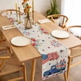 thumbnail image 3 of Table Runner 72 Inches Long for Kitchen Dining, 4th of July Dresser Scarf Farmhouse, Dining Table Decorations for Wedding/Parties, Blue Truck American Flag Firework Flowers 13 x 72 In, 3 of 8