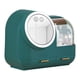 thumbnail image 1 of Organizador LED de maquillaje con ventilador suave - Espejo giratorio 360° y luces ajustables, diseño elegante en verde oscuro, ideal para baño o tocador. ¡Mantén tus cosméticos ordenados y, 1 of 7