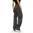 thumbnail image 6 of Cargo Pants Women  High Waist Baggy Cargo Pants Cotton Multiple Pockets Straight Wide Leg Trousers  Pants, 6 of 7