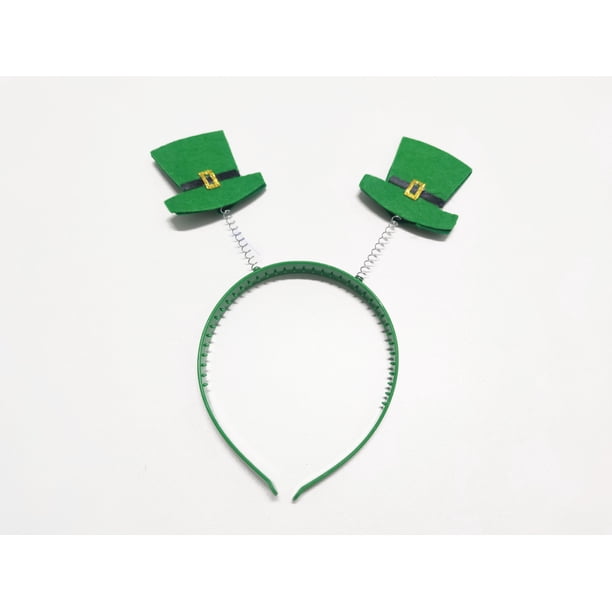 Diadema con lazo para festival, sombrero pequeño verde para el día de San Patricio, collar con trébol