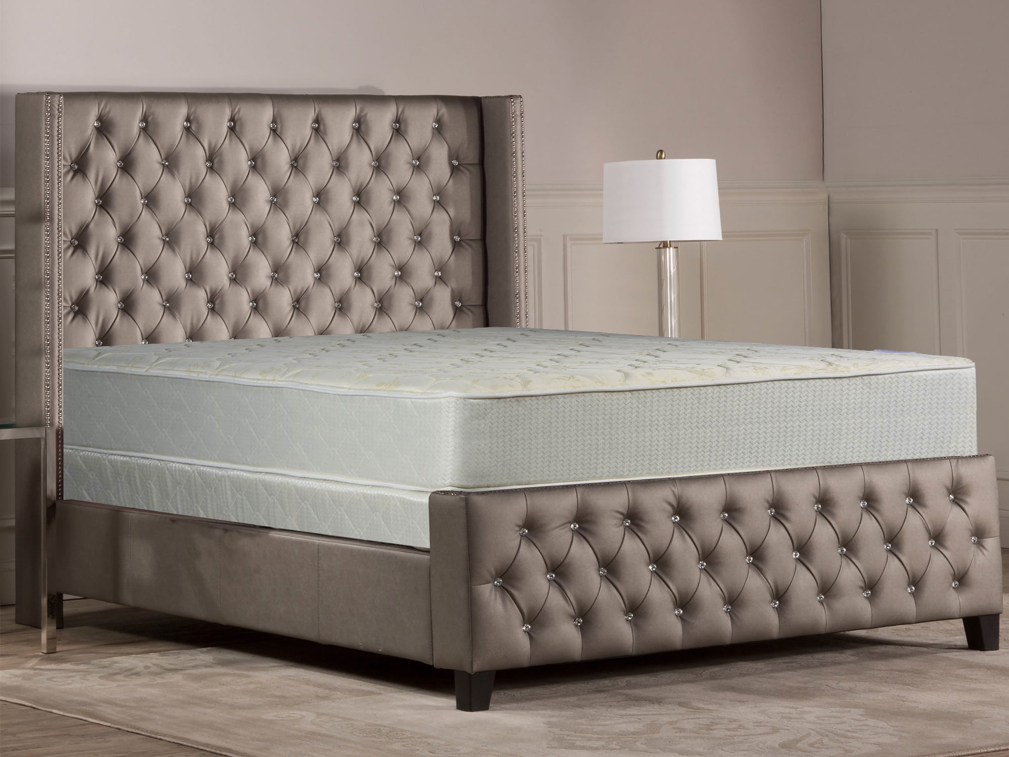 Continental Mattress, 9Inch Gentle Firm Tight top Innerspring Mattress And 8Inch Split Wood