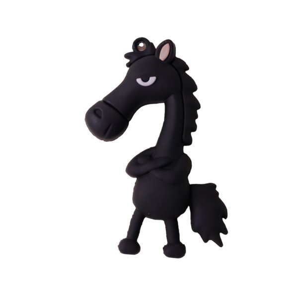 Llavero con colgante de caballo de dibujos animados en 3D, llavero con anilla de metal, accesorio multifuncional para regalo.