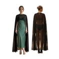 thumbnail image 2 of Mialoley Cape Longue Transparente pour Femmes, Mode, Col Ras du Cou, Couleur Unie/imprimé à Pois, Poncho Châle de Couverture, 2 of 9