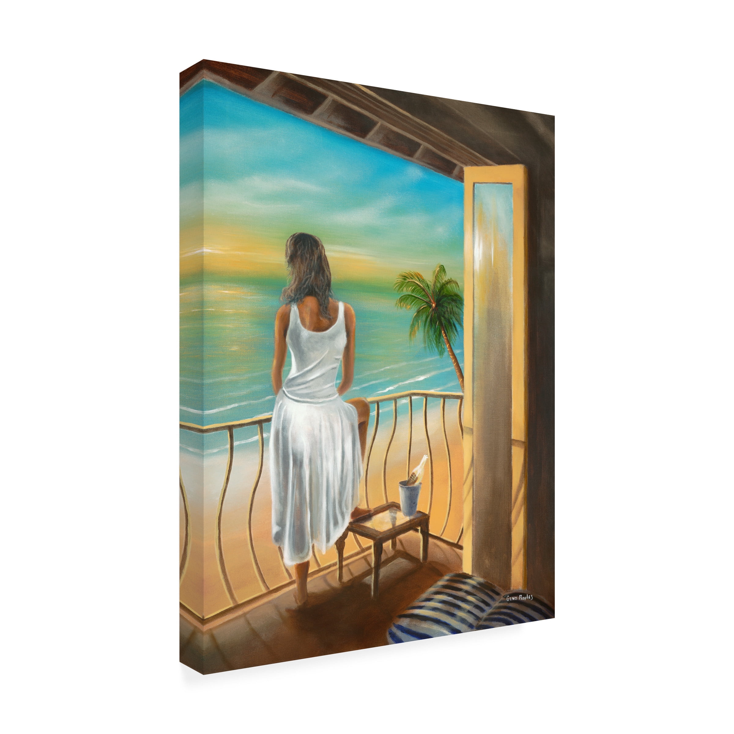 Trademark Fine Art 'Woman Beach' Canvas Art by Geno Peoples
