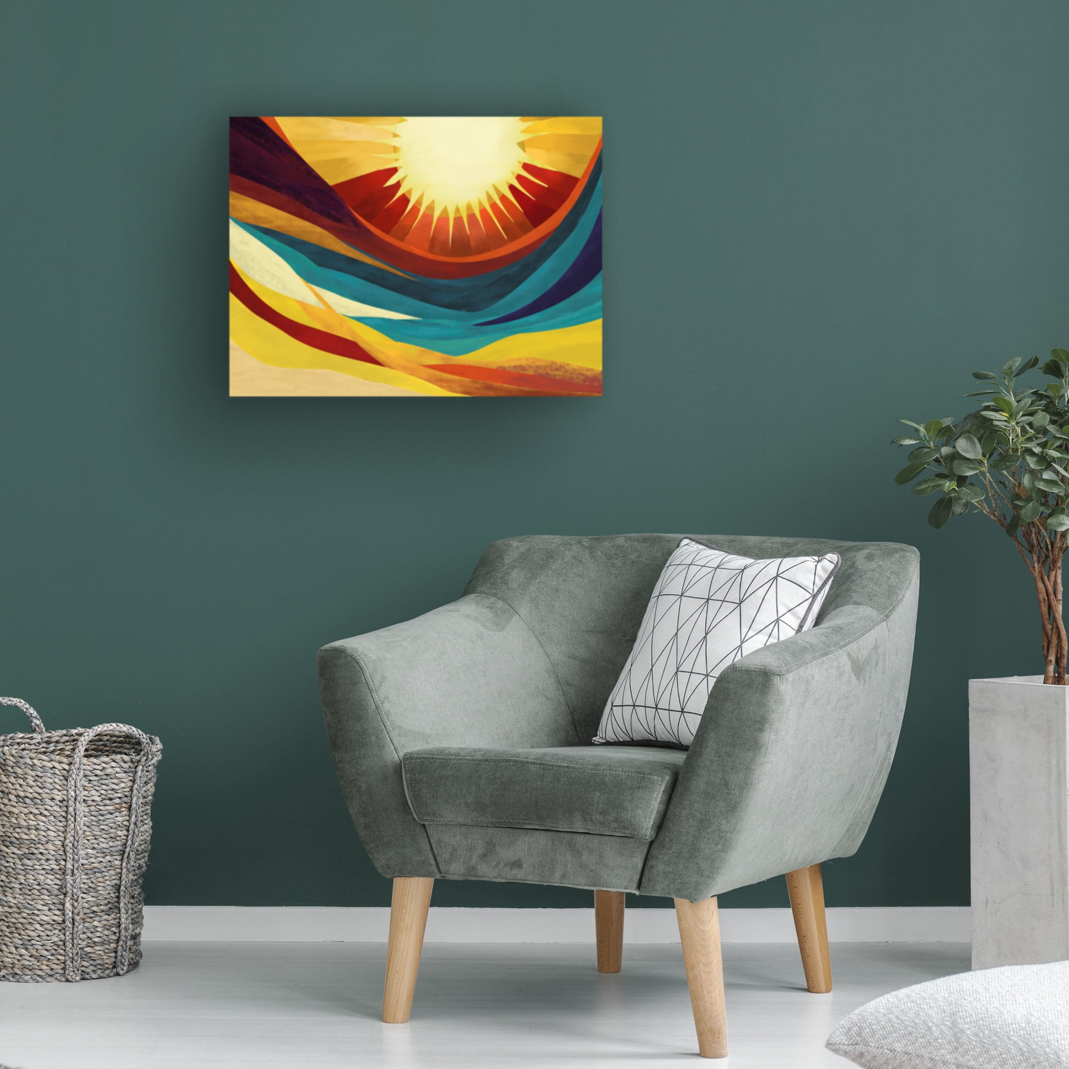 Canvas Wall Art - Tom Quartermaine 'Colorful Sunrise' Wall Art for Living Room, Bedroom, or Office Décor by Trademark Fine Art - 47 x 35 Inches