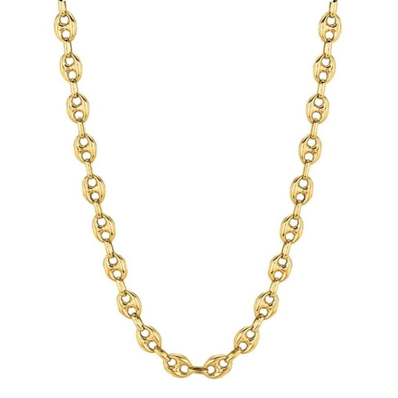 14K Gold Puffed Mariner Chain