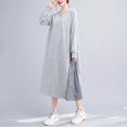 thumbnail image 2 of Vestido Irfora Vestido suelto para mujer, vestido de sudadera, manga larga, cuello redondo a cuadros, vestido informal de gran tamaño para vacaciones Irfora Vestido, 2 of 5