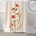 thumbnail image 5 of Fabric Shower Curtain, Abstract Flowers Leaves Hand Painting Floral Plants Shower Curtains with 12 Hooks Waterproof Machine Washable Bath Curtains for Bathroom, 54 x 78in, 5 of 6