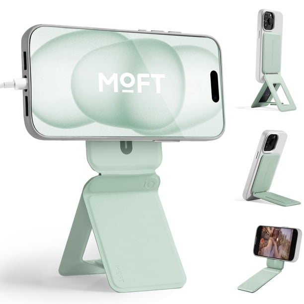 Soporte para trípode para teléfono MOFT MOVAS, piel vegana, menta