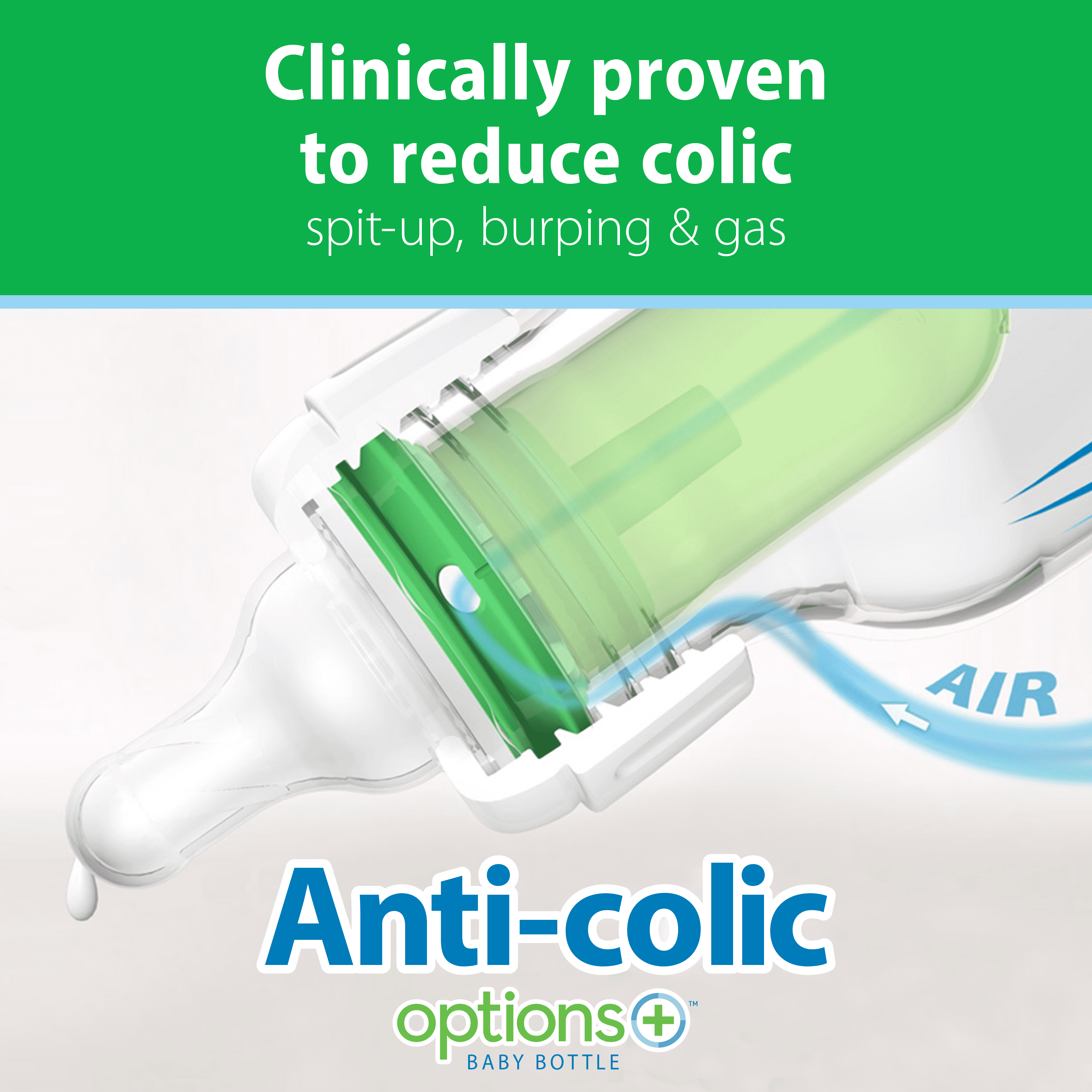 Dr. Brown's Anti-Colic Options+ Narrow Glass Bottle Starter Set, 4 oz / 8 oz Bottles, Level 1 and 2 Nipples, and HappyPaci Pacifier&nbsp;