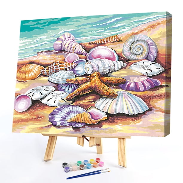 Cuadros Decorativos Kits de pintura al óleo de conchas marinas por números DIY lienzo cuadro de pared artesanía decoración del hogar Ehuebsd Nuevos Originales