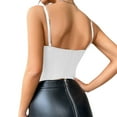 thumbnail image 4 of UAYOTSE Womens Overbust Corset Tie Front Lace-up Back Bustier Shapewear Top,White L, 4 of 7