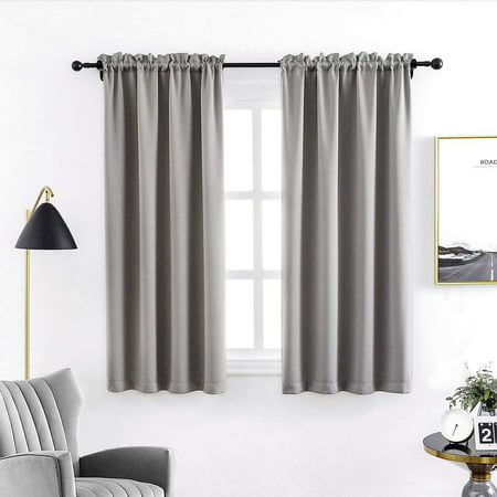 Blackout Curtains For Bedroom 45 Inches, Grey Bedroom Curtains