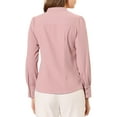 thumbnail image 4 of INSPIRE CHIC Women's Stand Collar Button Down Long Sleeve Shirts, 4 of 8